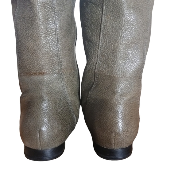ENZO ANGIOLINI ZAYRA Tall Green Distressed Leather Riding Boots Women's size 7 M - Picture 8 of 11